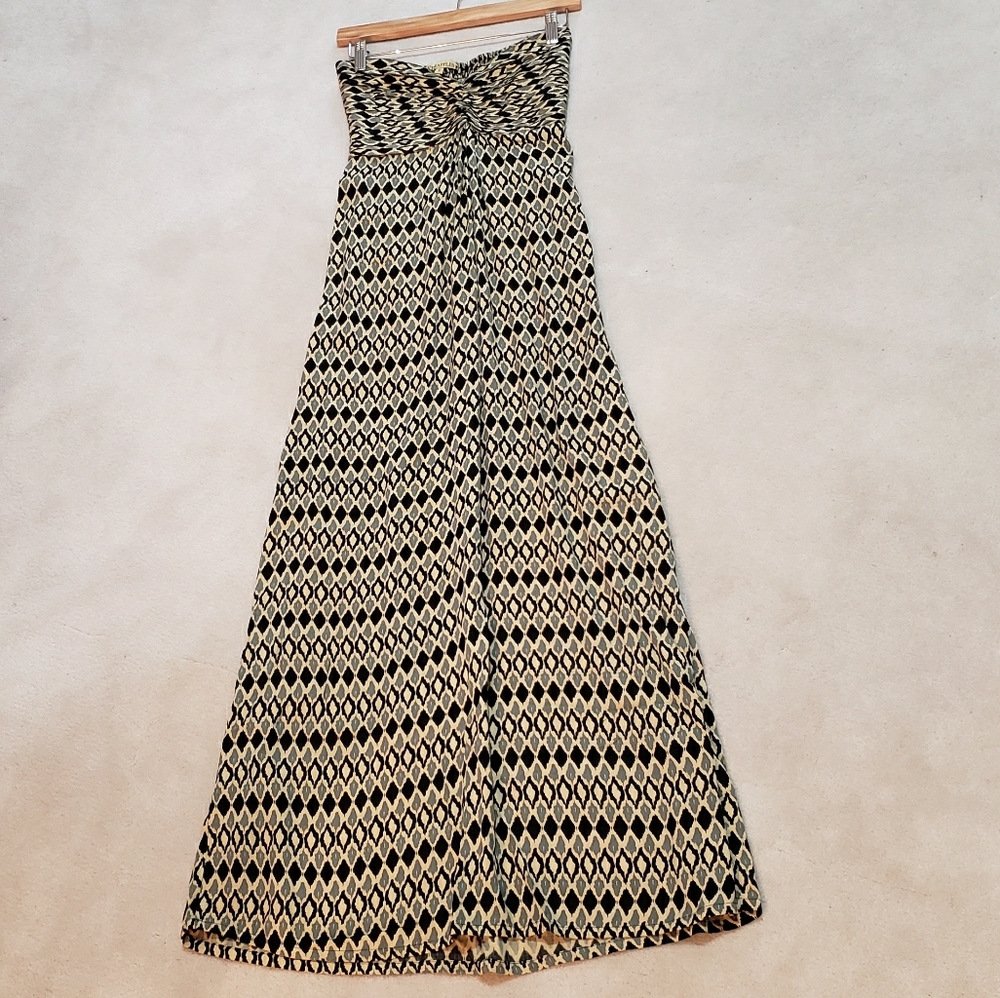 Pineapples Tribal Print Maxi Dress Small